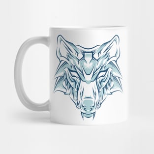 wolf head handdrawing Mug